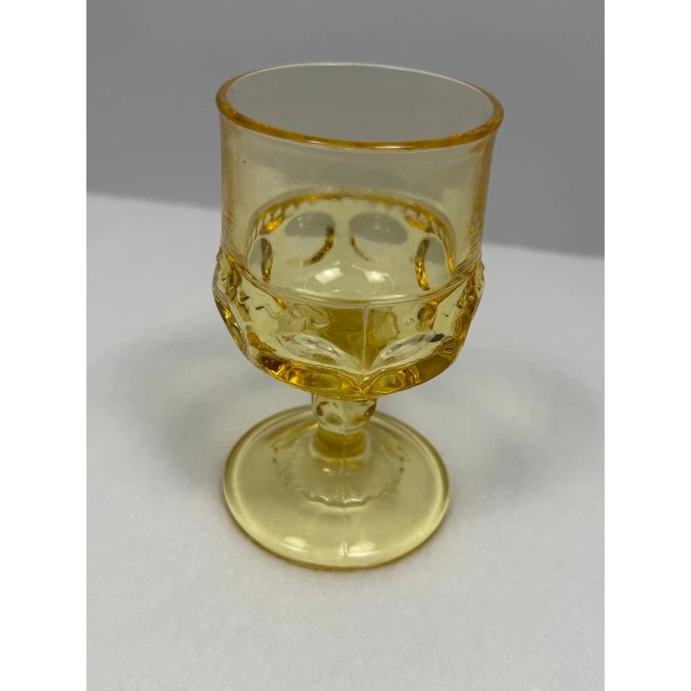 Vintage Amber Glass Cordial Glasses - Set of 2 Small